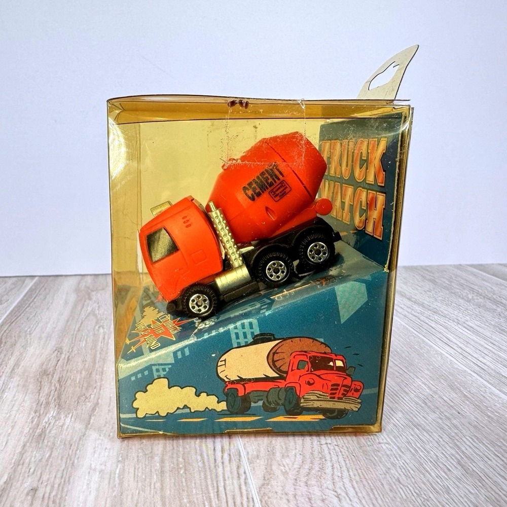 Vintage Truck Watch Orange Semi Truck Novelty Toy New Old Stock Original Package